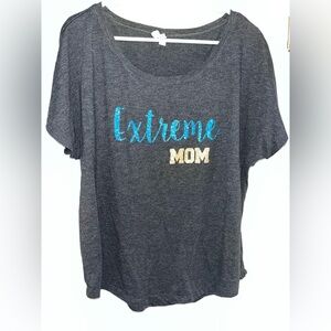 Next Level Apparel Charcoal Tee with Blue and Gold Print